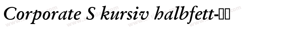 Corporate S kursiv halbfett字体转换